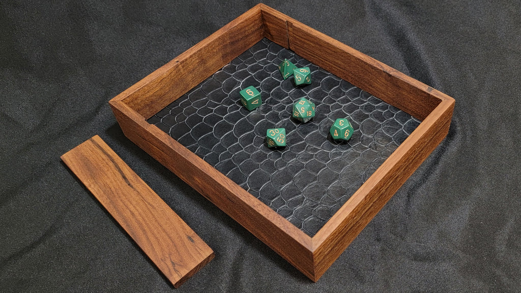 Dice Tray with Removeable Vault - Walnut