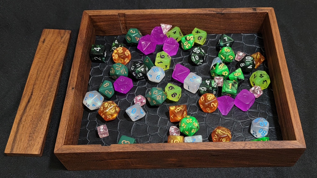 Dice Tray with Removeable Vault - Walnut