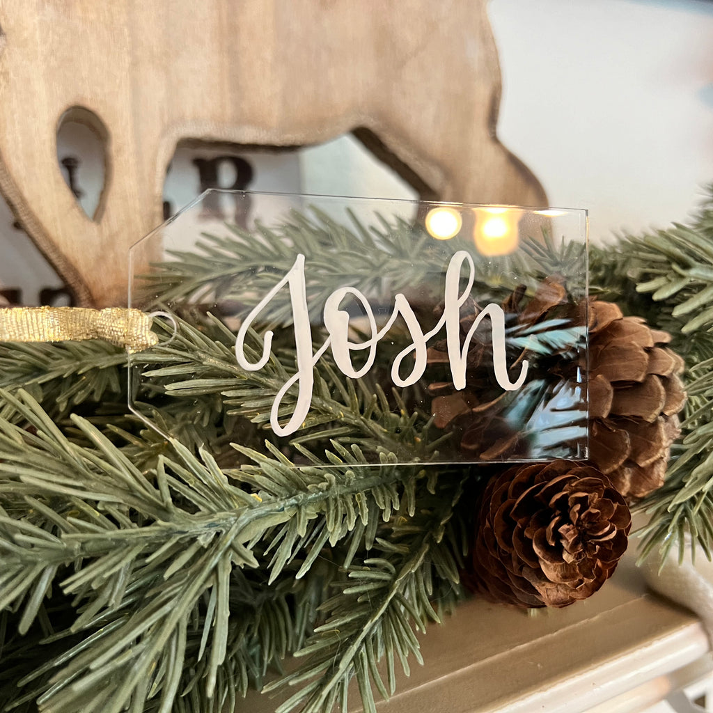 Personalized Christmas Stocking Hand Lettered Name Tags