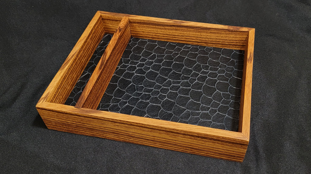 Dice Tray with Removeable Vault - Zebrawood
