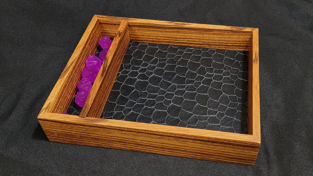 Dice Tray with Removeable Vault - Zebrawood
