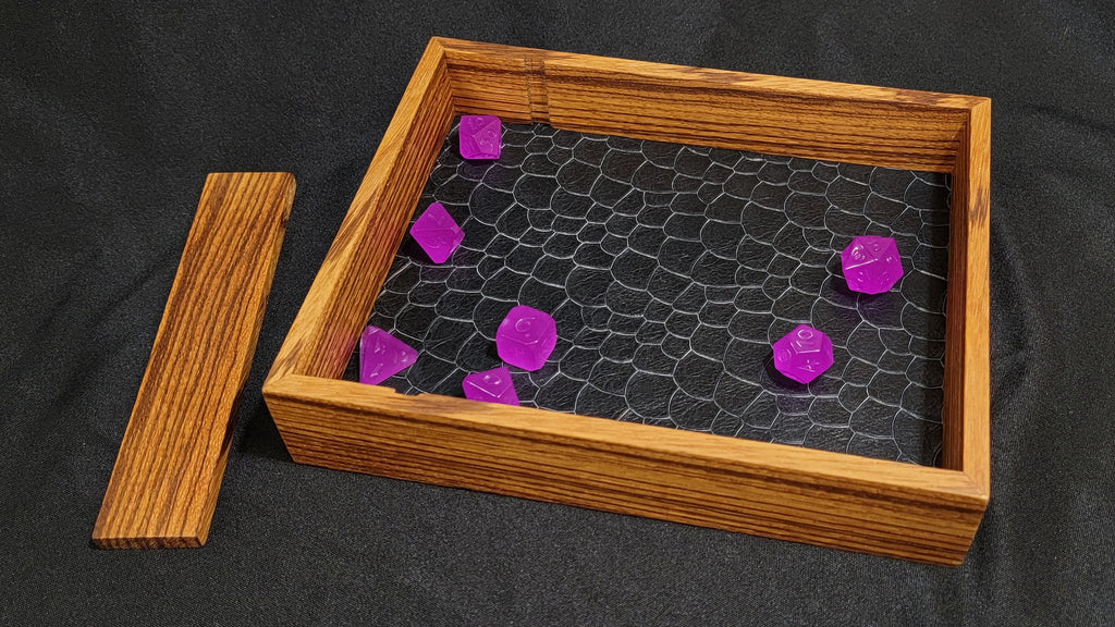 Dice Tray with Removeable Vault - Zebrawood