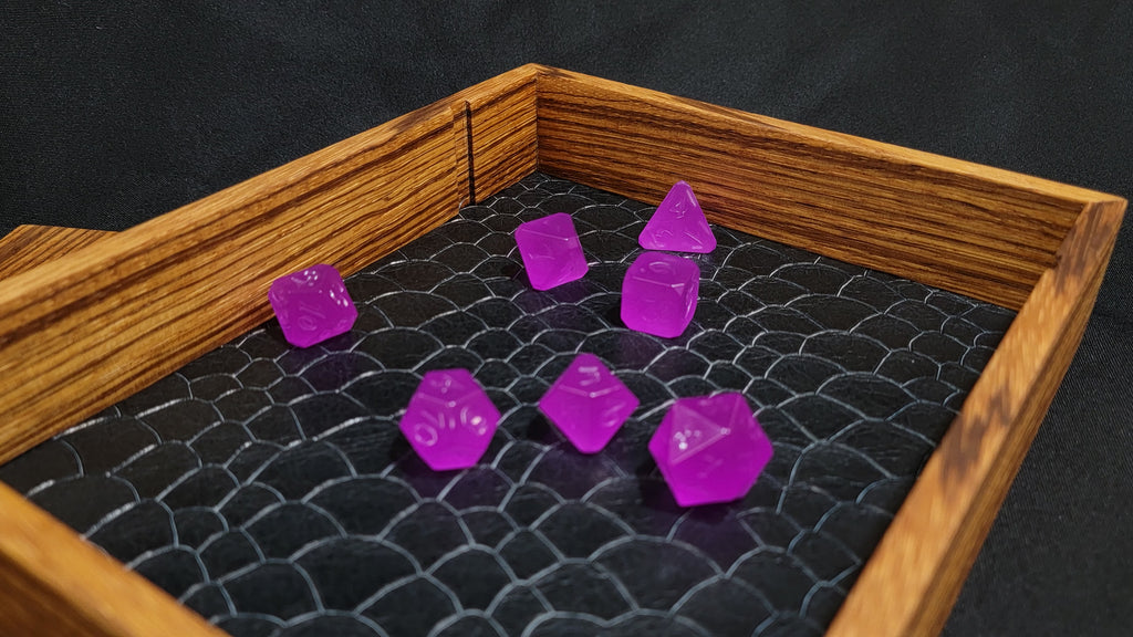 Dice Tray with Removeable Vault - Zebrawood