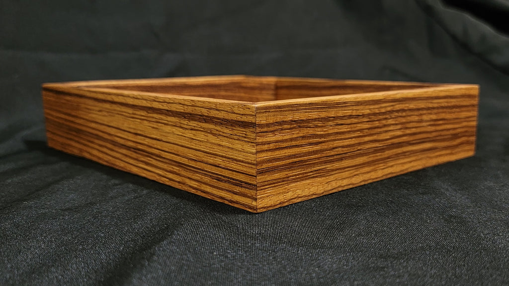 Dice Tray with Removeable Vault - Zebrawood