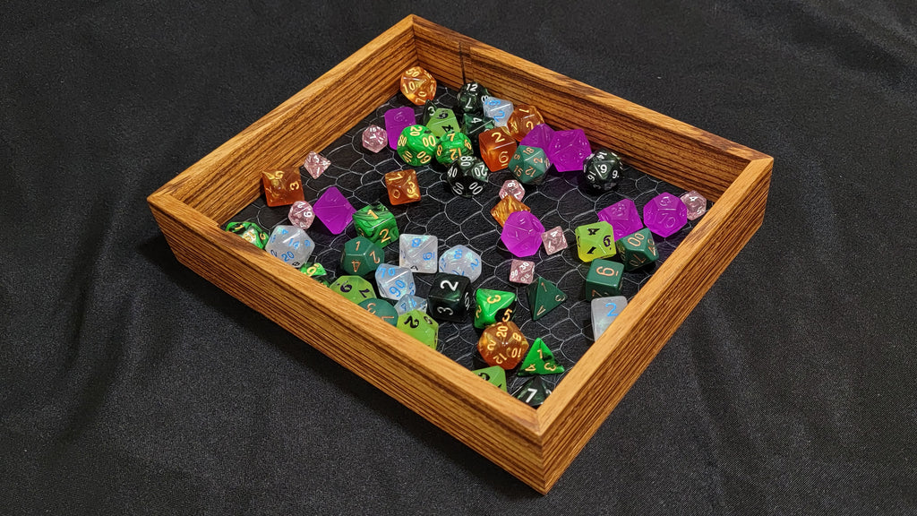 Dice Tray with Removeable Vault - Zebrawood