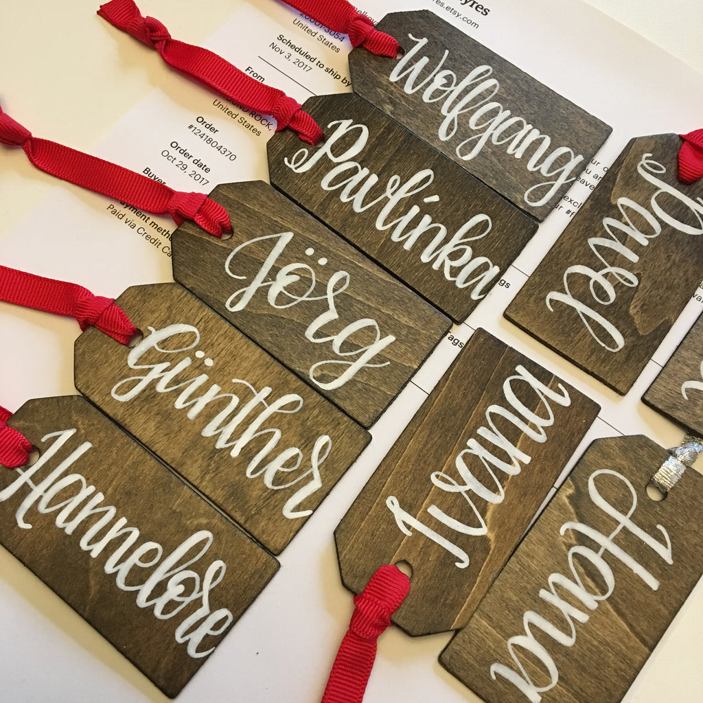 Personalized Christmas Stocking Name Tags