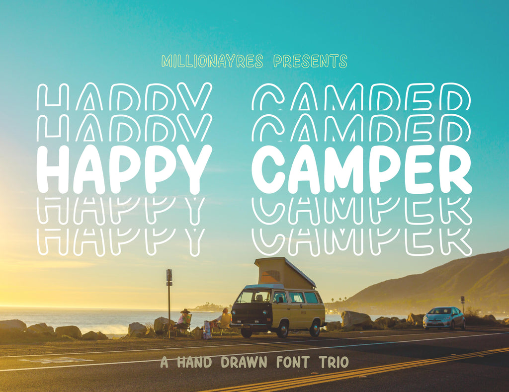 Happy Camper - A MillionAyres Font - Personal Use
