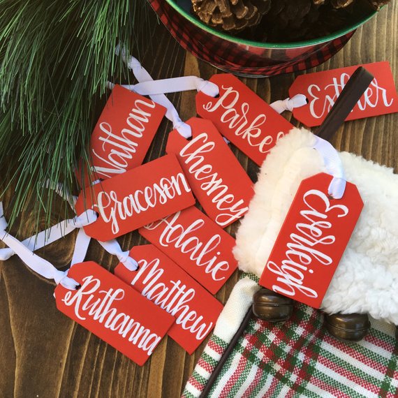 Personalized Christmas Stocking Name Tags