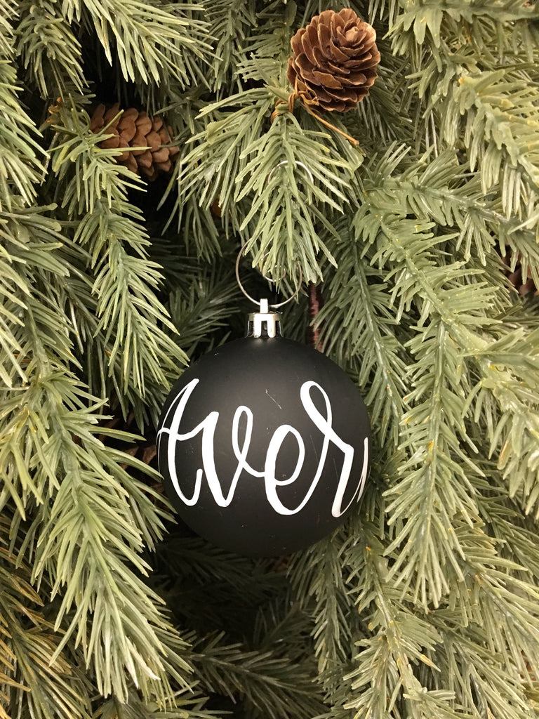 Personalized Matte Black Christmas Ornament