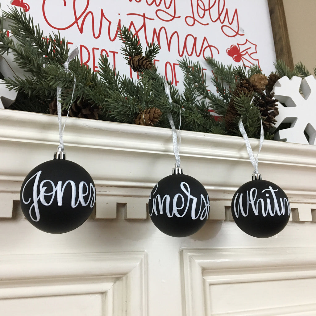 Personalized Matte Black Christmas Ornament