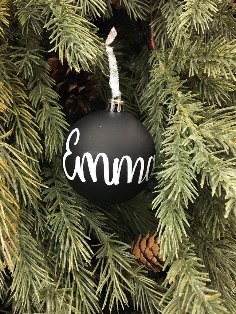 Personalized Matte Black Christmas Ornament