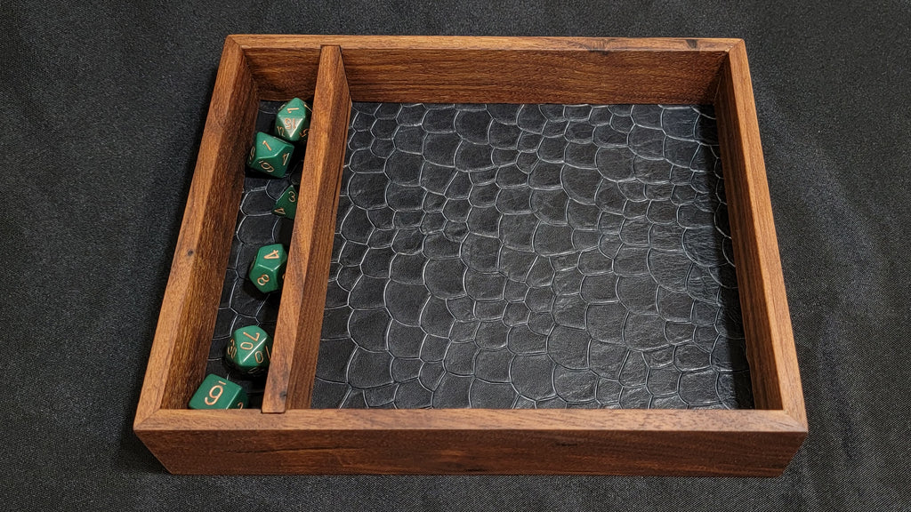 Dice Tray with Removeable Vault - Walnut