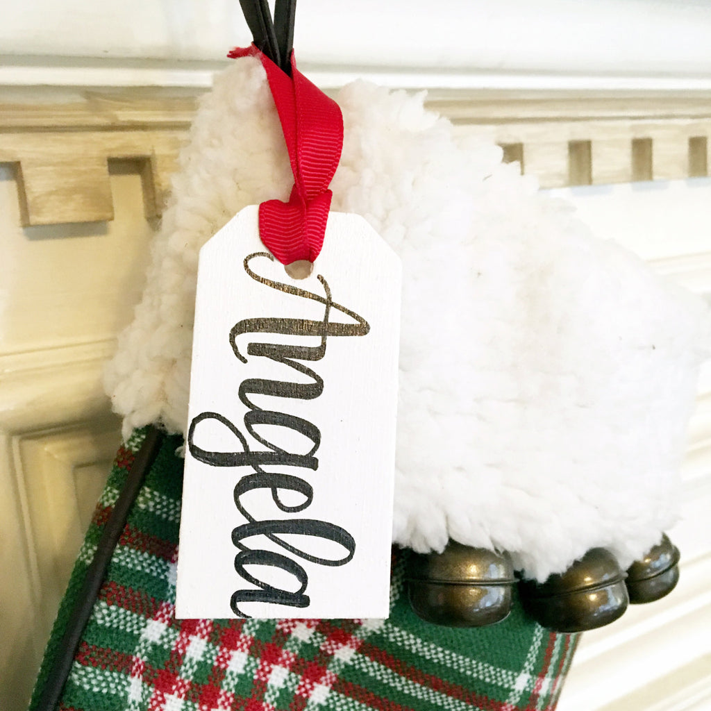  12 Pieces Christmas Stocking Name Tags Personalized